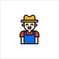 A man in overalls and hat vector