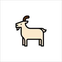 Goat icon in line style on white background vector