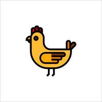 A chicken icon in a flat style vector