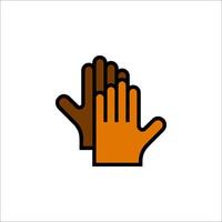 Two hands with one hand up icon on white background vector