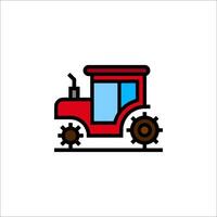 A red tractor icon on a white background vector