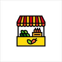 A colorful fruit and vegetable stand icon vector