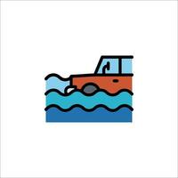 Car in water icon illustration vector