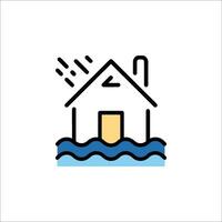 A house with water coming in from the side vector