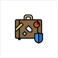 A suitcase with a shield and a shield icon vector
