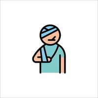 A man with a cast on his arm vector