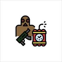 A man holding a gun and a clock vector