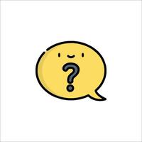 A yellow speech bubble with a question mark on it vector