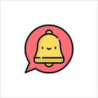 A cartoon bell icon on a white background vector