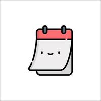 A calendar icon with a smiley face vector