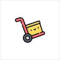 Cart icon with a smiley face on it vector