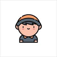 A boy with a hat on his head vector