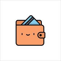 A wallet with a card in it icon vector