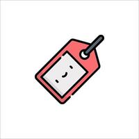 A red tag with a smiley face on it vector