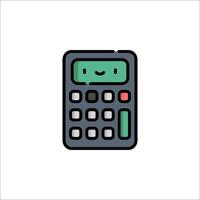 A calculator icon with a smiley face vector