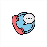 A phone icon with a speech bubble and a phone vector