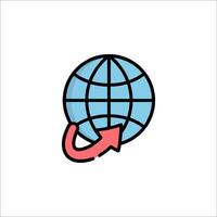 A globe with an arrow pointing to it vector
