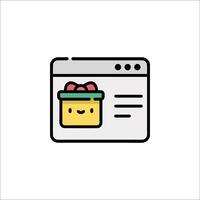 A web page with a box of fruit on it vector