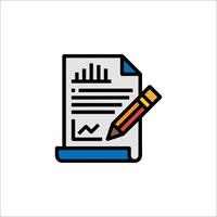 A document with a pencil and a pen on it vector
