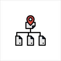 A map pin on top of a computer vector