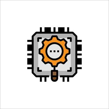 un computadora chip con un engranaje en eso vector