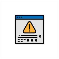 A warning icon on a computer screen vector