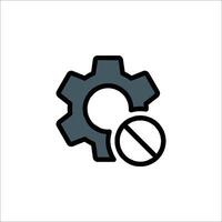 A gearwheel with a no sign on it vector