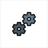 Two gears icon on white background vector