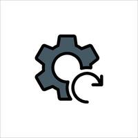 A gearwheel with a arrow pointing to it vector