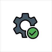 A gearwheel with a tick mark on it vector