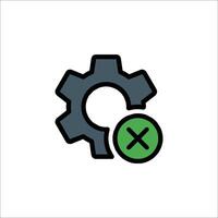A gearwheel with an x on it vector