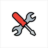 A wrench and a wrench icon on a white background vector
