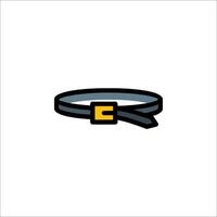 A belt with a yellow buckle on it vector