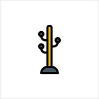 A black and yellow pole with three balls on it vector