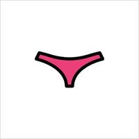 A pink bikini bottom icon on a white background vector