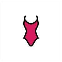 A pink swimsuit on a white background vector