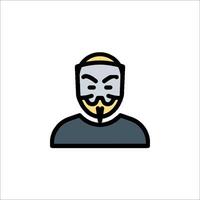 Anonymous person icon with a mask on his face vector