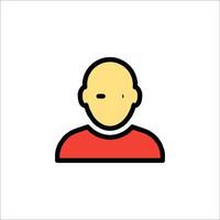 A man with a bald head and red shirt vector