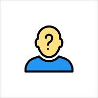 A man with a question mark on his head vector