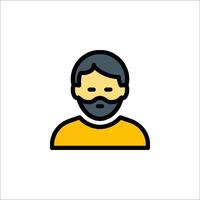 A man with a beard and a mustache icon vector