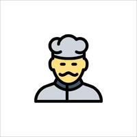 A chef icon with a mustache and hat vector