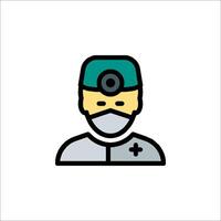 A doctor icon with a mask on his face vector