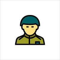 A soldier icon in a flat style vector