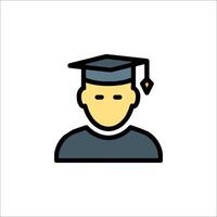 A graduation cap icon on a white background vector