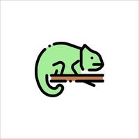 A chameleon is sitting on a branch vector