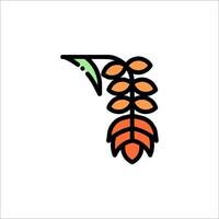 A simple line drawing of a plant with leaves vector