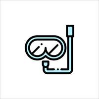 A diving mask and snorkel icon vector