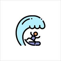 Surfer on a wave icon vector