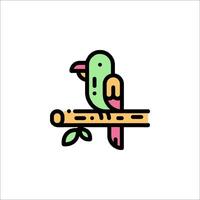 A colorful bird sitting on a branch vector
