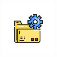 A file folder with a gear wheel on it vector